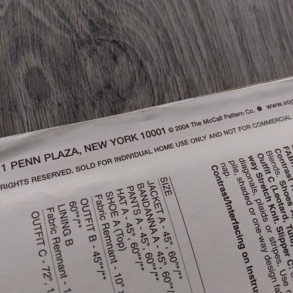 18" Doll Clothes Sewing Pattern Chef Ballerina Captain Pilot UNCUT 7951 - Picture 6 of 8